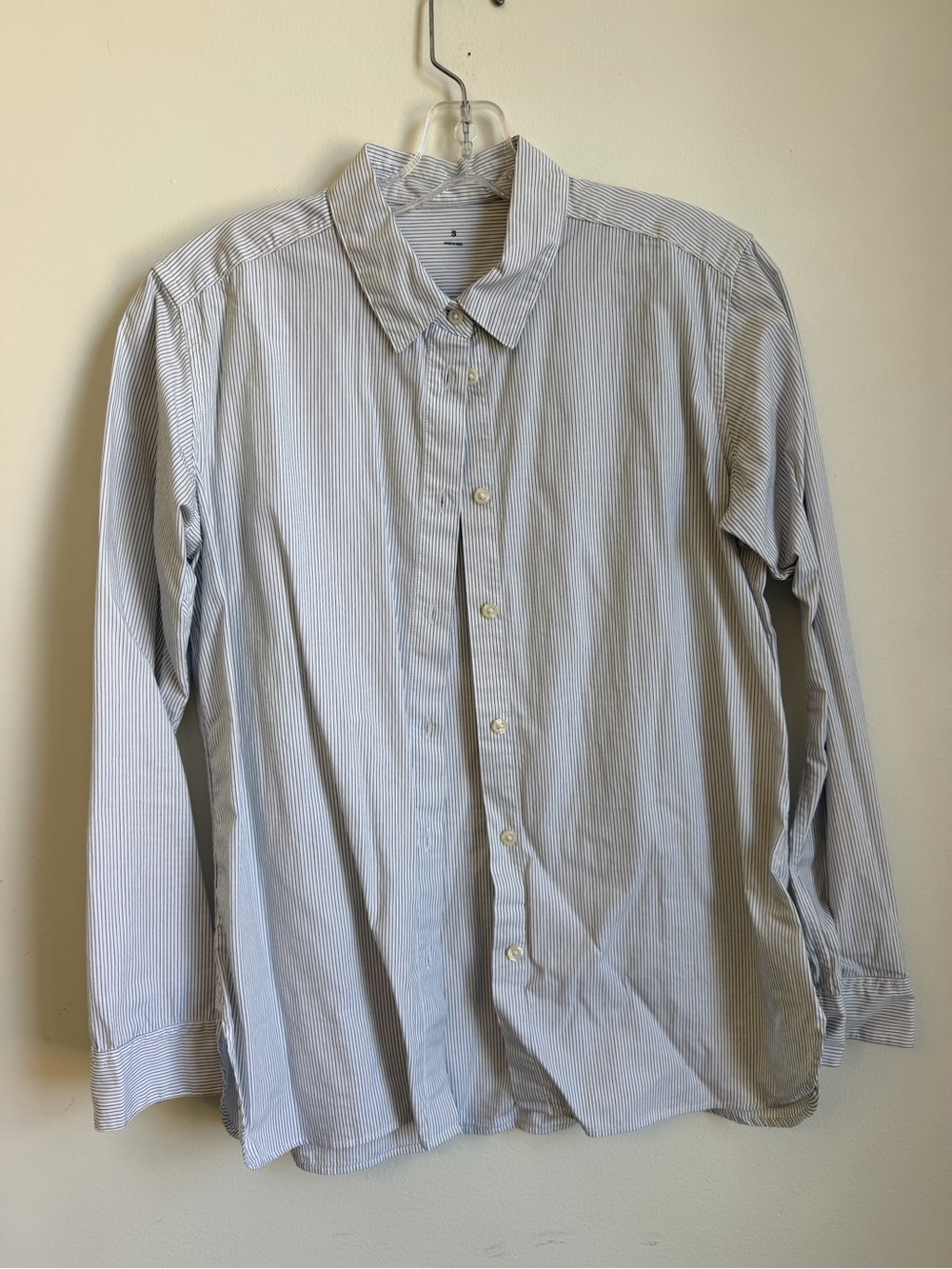 Men's Light Blue Pinstripe Button-Down Shirt